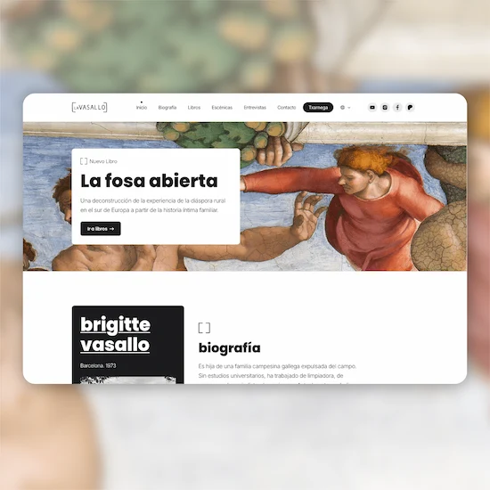 el diseño de la pagina principal del proyecto brigitte vasallo
